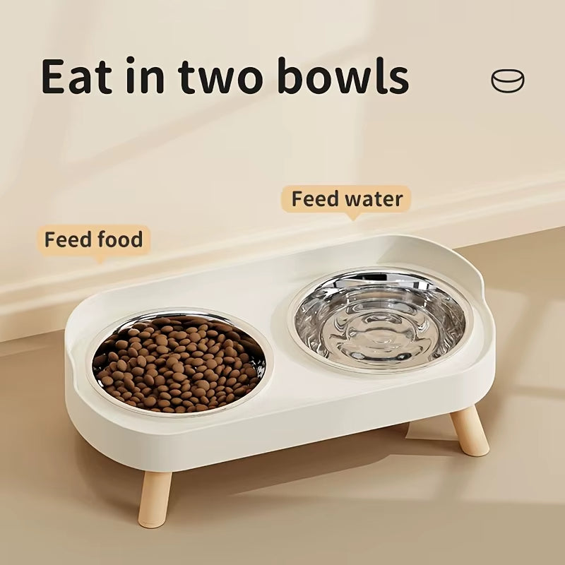 Cats Anti-Spill Double Bowl Set