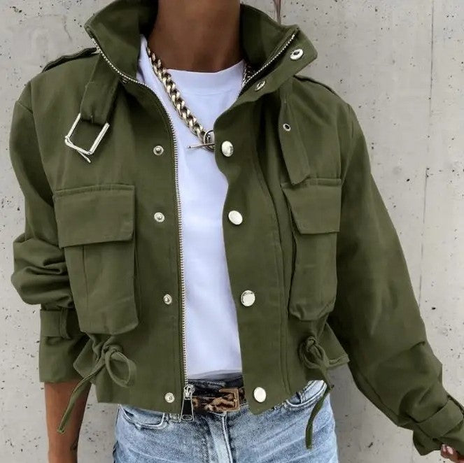 Pocket Button Biker Jacket