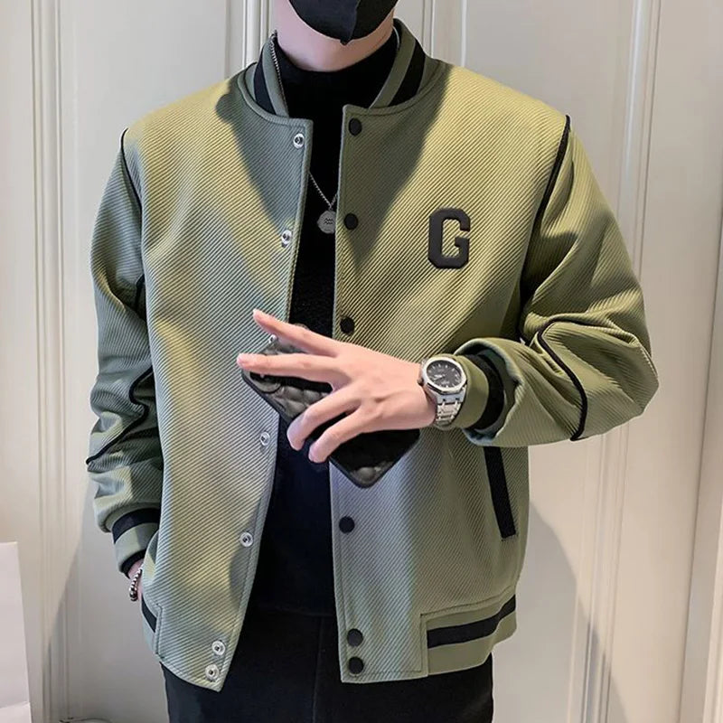 O-Neck Men Baseball Jacket