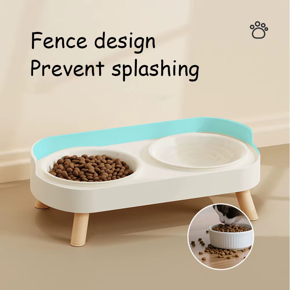 Cats Anti-Spill Double Bowl Set