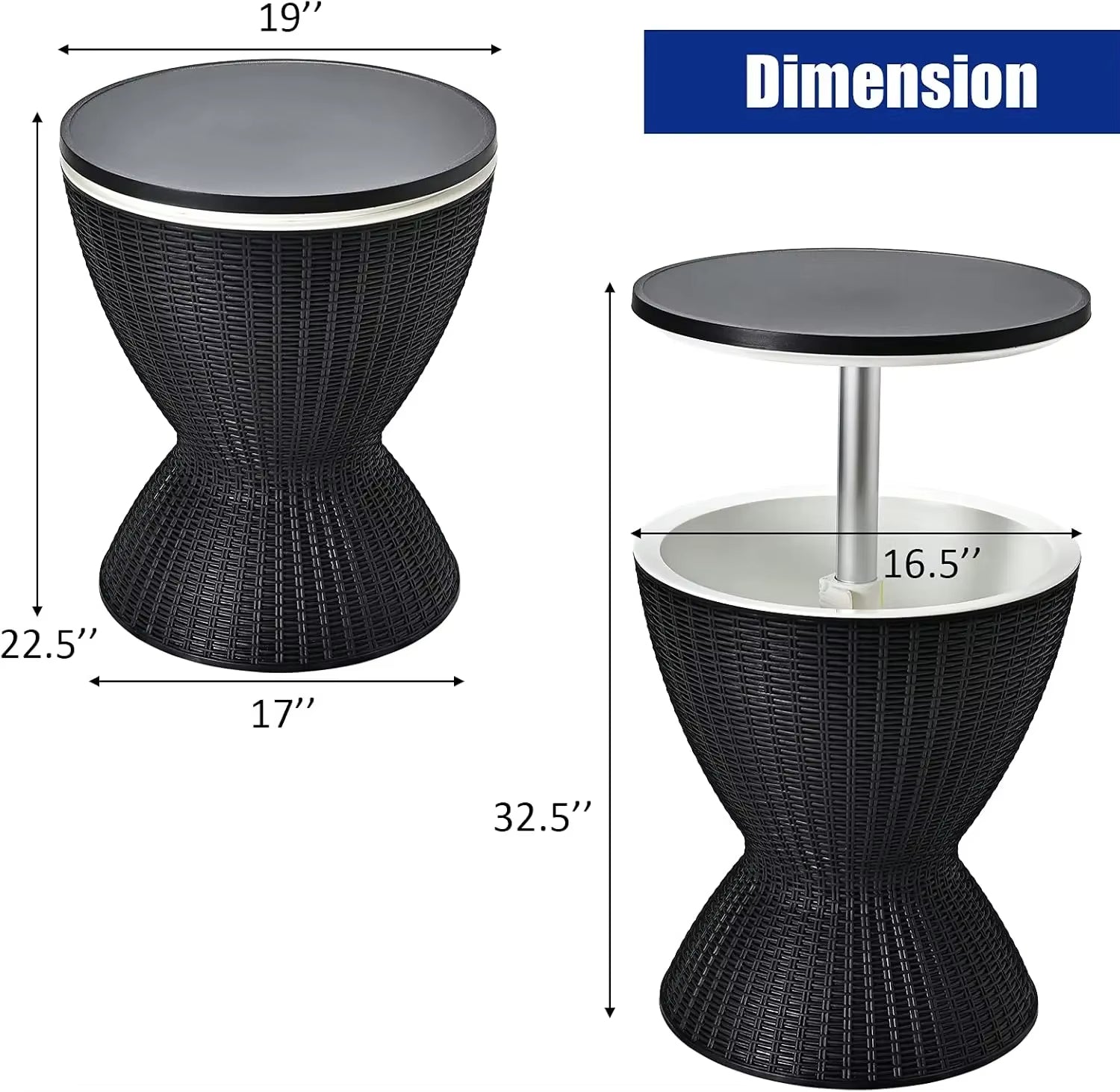 Outdoor Cooler Table Rattan Style