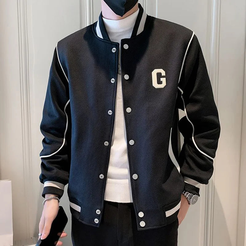 O-Neck Men Baseball Jacket