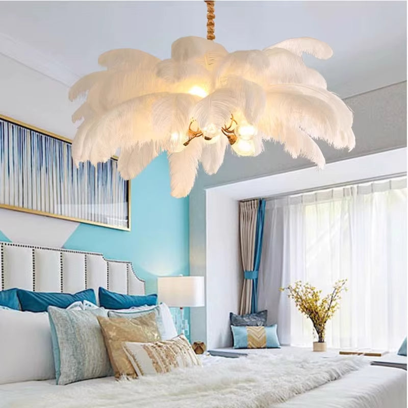 Ostrich Feather Chandelier