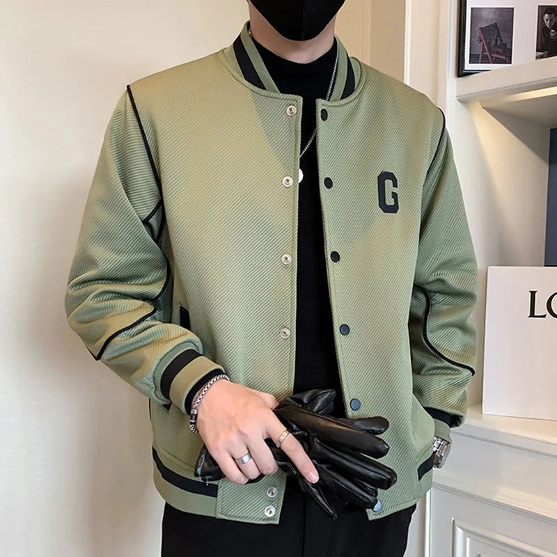 O-Neck Men Baseball Jacket