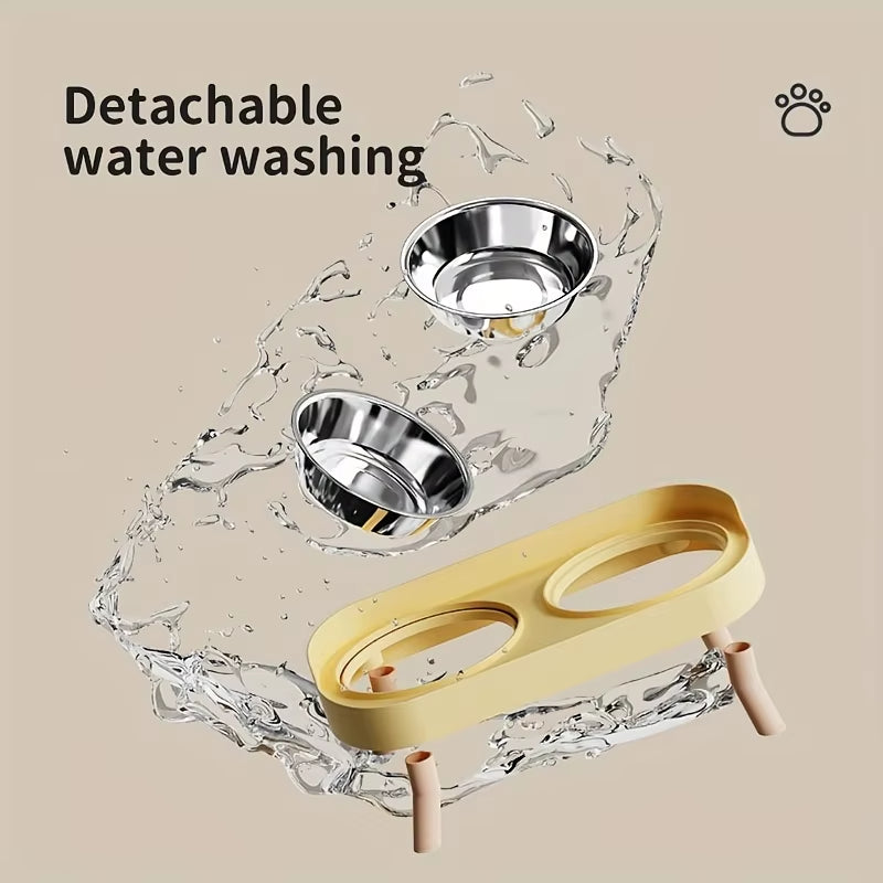 Cats Anti-Spill Double Bowl Set