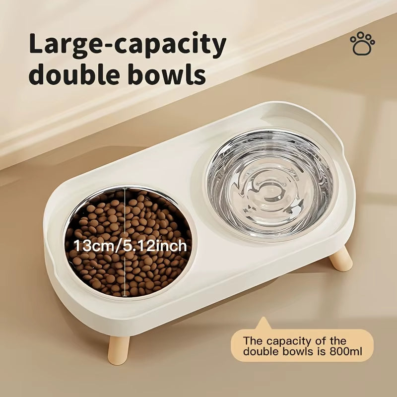 Cats Anti-Spill Double Bowl Set