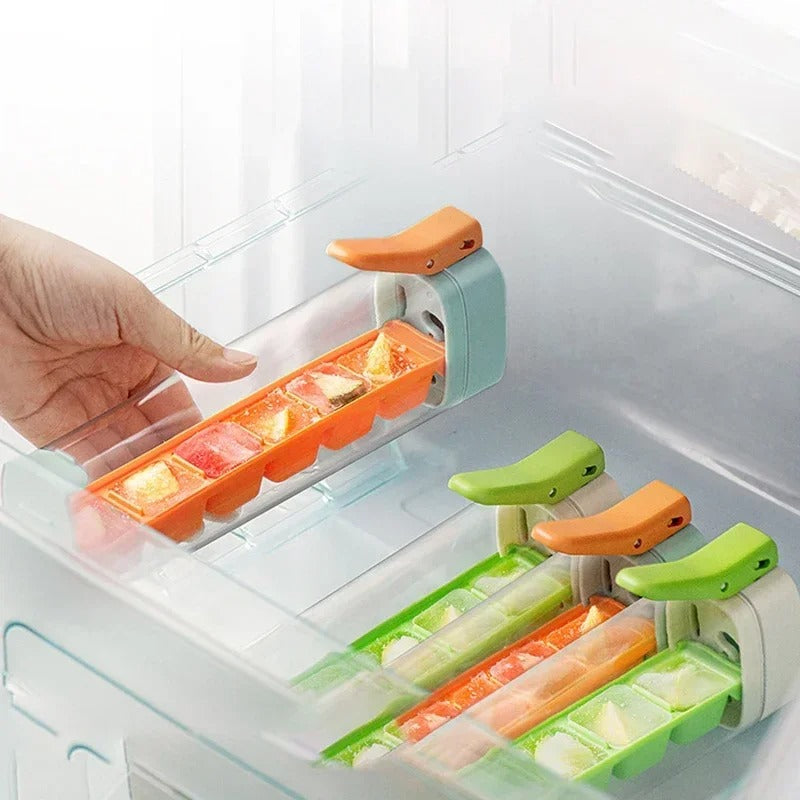 One-Hand Press Ice Cube Tray
